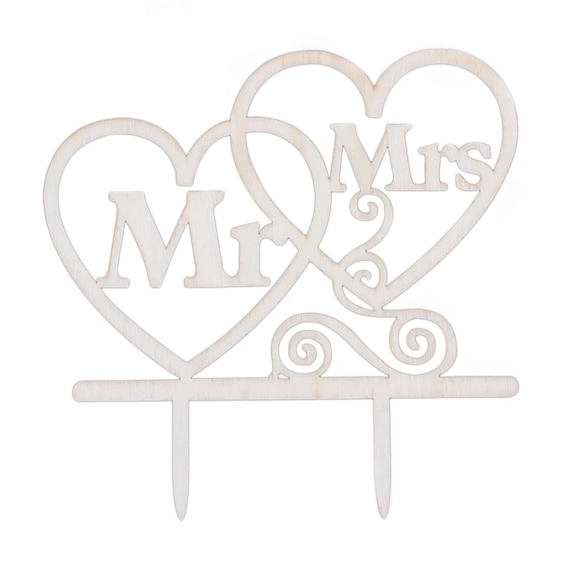 Деревенский свадебный торт Топпер-Mr and Mrs стиль 38