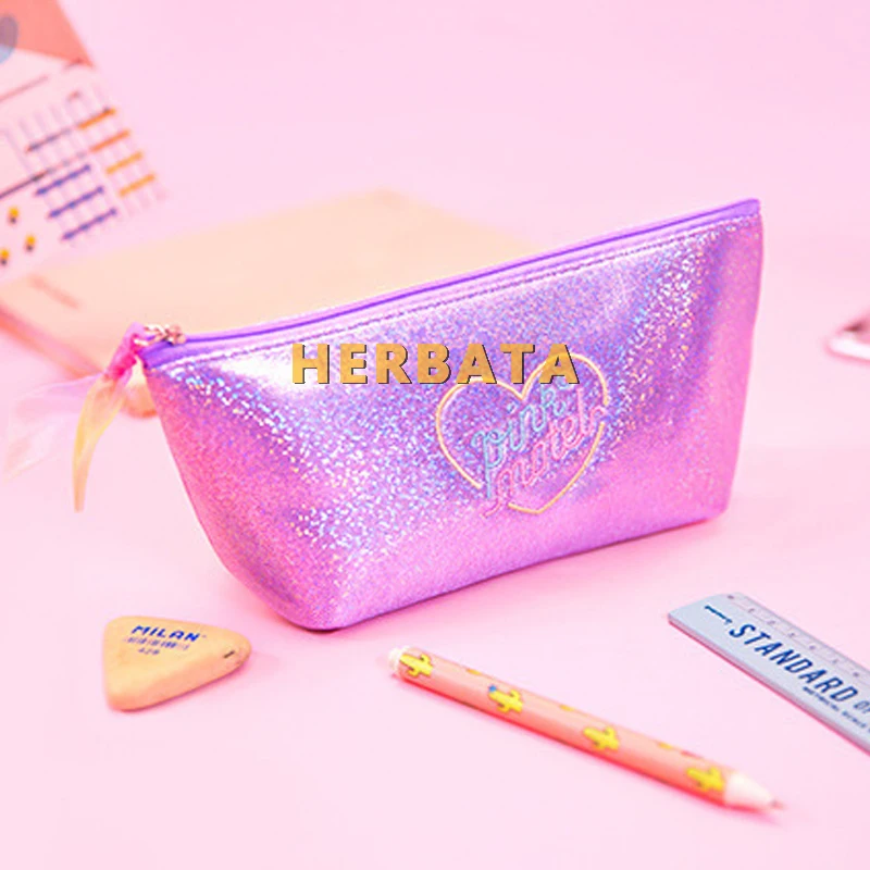 Звездный Корабль пенал Ins стиль Harajuku для девочек блестки ручка чехол косметичка дорожная сумка для хранения Кошелек школьные принадлежности Cartuchera