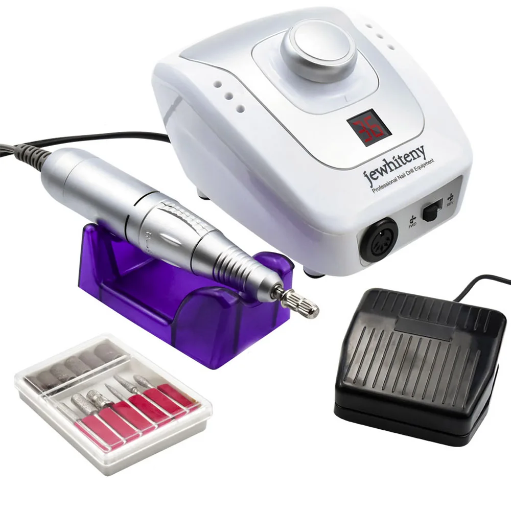 Online 32W 35000RPM taladro eléctrico de uñas equipo de manicura máquina herramientas pedicura acrílicos fresado de uñas arte taladro pluma máquina conjunto