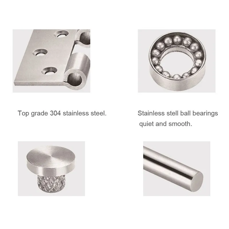 2Pcs Door Hinges 4 Inches Stainless Non Mortise Door Hinges for Heavy Come Up With 16pcs Screws