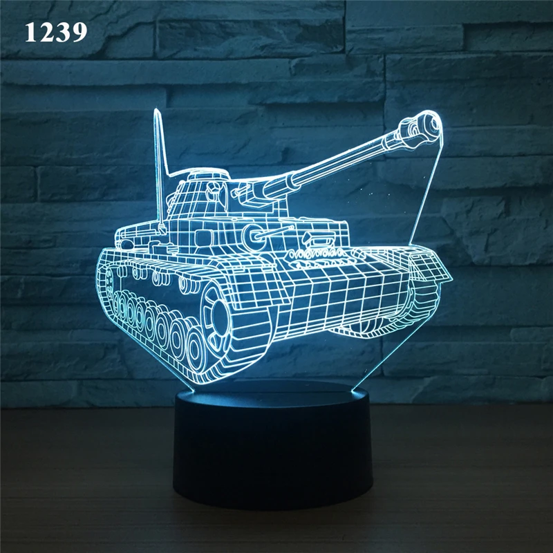3D танк ночник светодиодный автомобиль грузовик Боевая машина светодиодный ночник домашний декор RGB настольная лампа ребенок Друзья День рождения Рождественский подарок