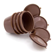 4 шт Кофе фильтр корзина капсулы многоразового использования многоразовая Капсульная чашка кофе капсулы с крышками ложка-кисточка