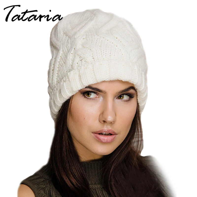 Tataria, женская вязаная шапка, Женская Осенняя, зимняя, теплая, вязаная шапка, женская, ромбовидная, квадратная, мягкая, шерстяная, женская, Вязанная, ребристая шапка