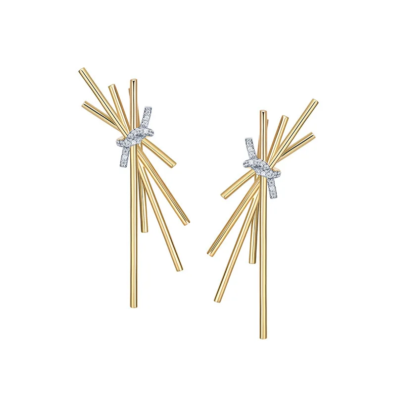 S925 чистого серебра микро инкрустированные итальянские серьги женский темперамент модные французские серьги-гвоздики