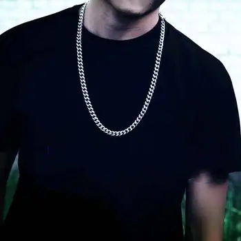 

New Fahsion Jewelry Chain Rock Band Necklace Menswear Punk 1PC men Hip-hop Men Unisex Popular Stainless Steel Necklace Hot Sale