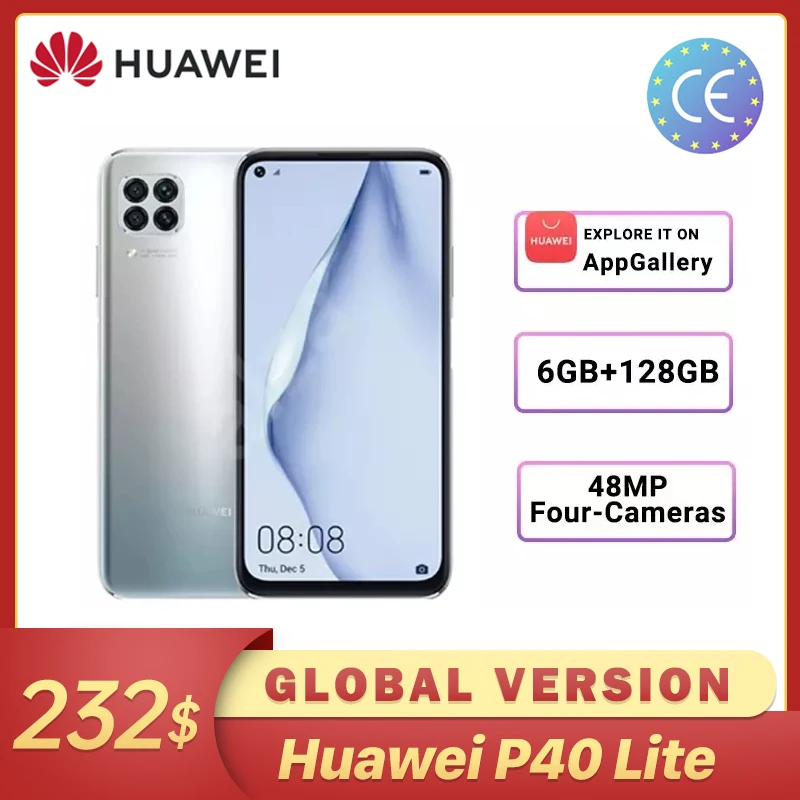 В наличии Huawei P40 lite глобальная версия 6GB 128GB Big Scree 48MP AI камеры смартфона Kirin 810 40W