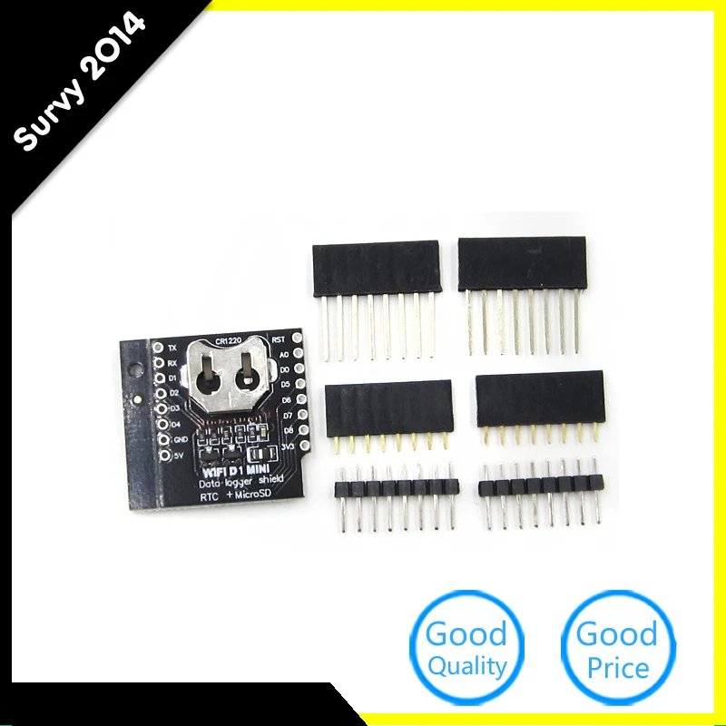 10 шт. для WeMos журнал данных щит регистратора Micro SD WIFI D1 Мини плата + RTC DS1307 часы Arduino |