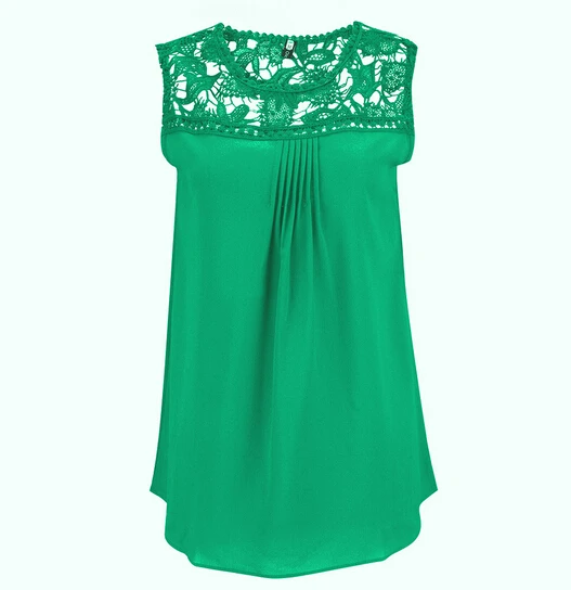 Модный, красивый кружевной жилет, Повседневная летняя Красивая уличная одежда, Женский Топ, блузка без рукавов, открытая, удобная - Цвет: Green
