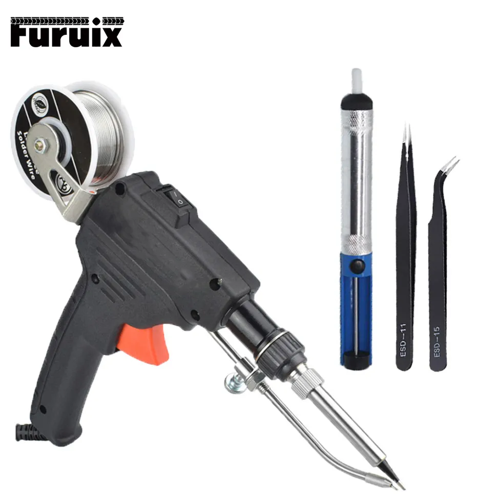 

Soldering Gun Kit, One hands Holding Solder Desoldering Guns Set Auto Solder Feed Welding Tool for Circuit Board Repair DIY