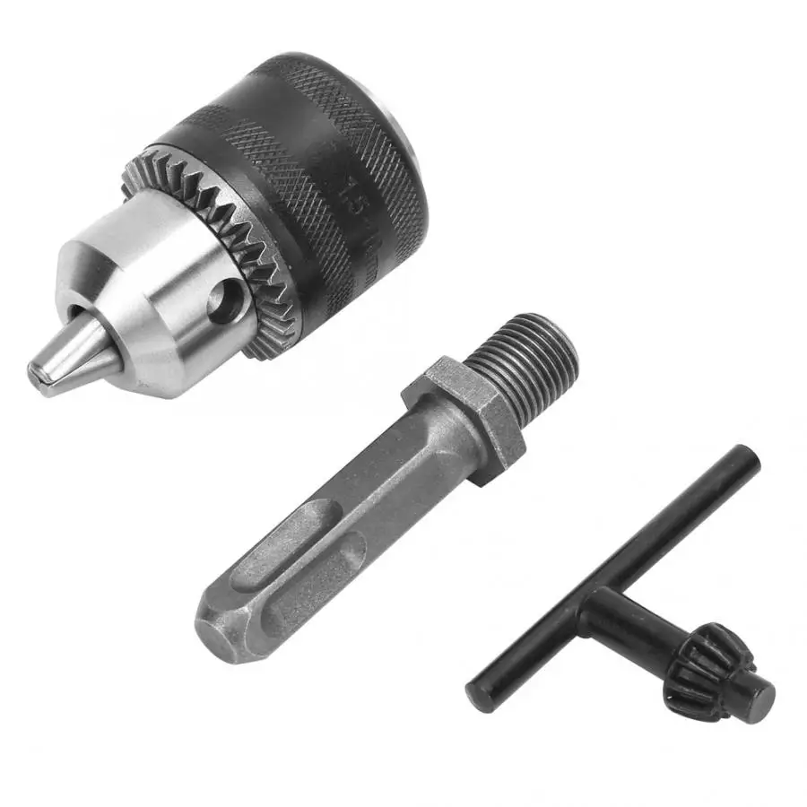 Light 1.5-10mm Range 1/2-20UNF Key Type Drill Chuck Tool Kit+ SDS Square Handle Electric Conversion Rod