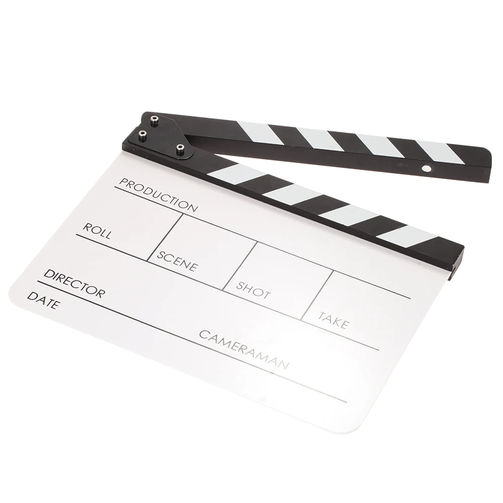 Andoer camera accessories Acrylic Clapboard Clap-stick Clapper Board Slate for Film Movie Cut Action Scene