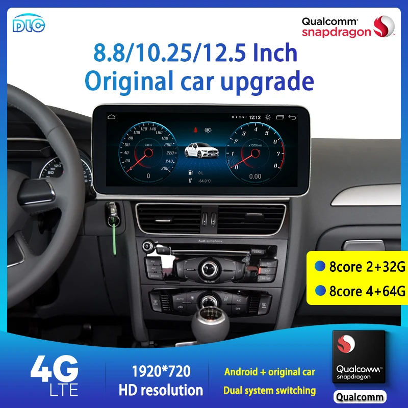 

DLC For AUDI A4L class 2008-2012 Upgrade Screen HD1920 8.8/12.5Inch Qualcomm Chip Dsp Eight-Core 4+64G Android Central Player