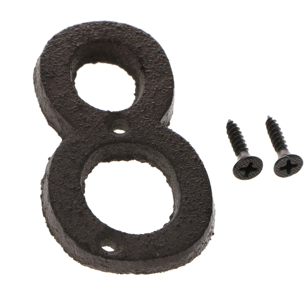Wrought Iron Black Antique House Office Door Numbers Sign Plaque Craft 8