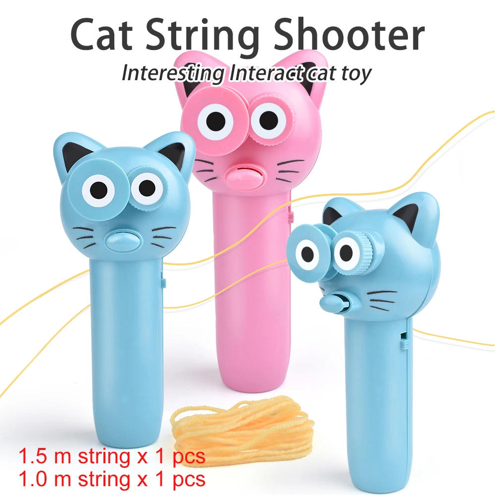 String Launcher Toy for Cats Kittens Zip String Rope Launcher Shooter Interact Cat Toys Supplies Pet Products for Dropshippping