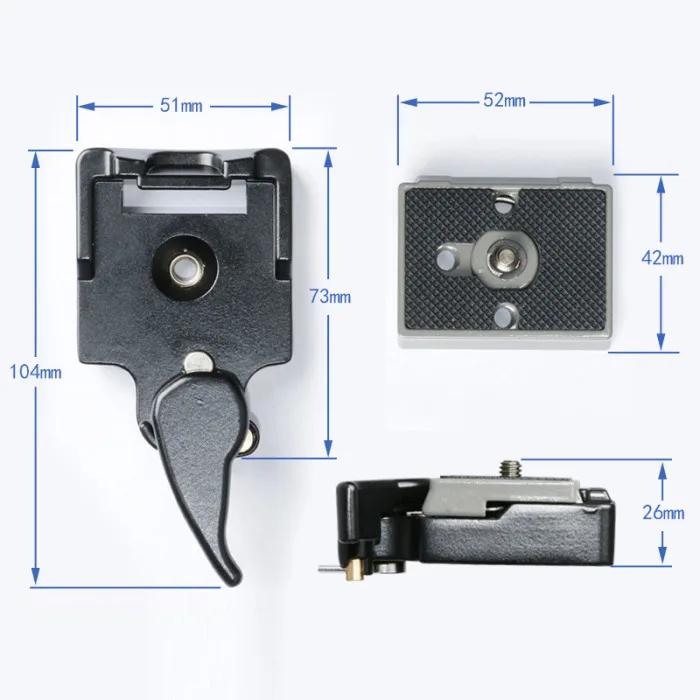 Камера видеокамера Quick Release Plate Зажим адаптер с пластиной двойное страхование кнопка для DSLR штатив монопод шаровой головкой OUJ99