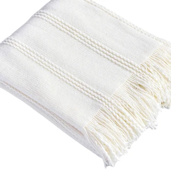 

Home Bedding Tassel Blanket Sofa Couch Cover Office Sleeper Cover Travel Plaid Picnic Quilt Four Season