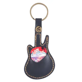 

Key Ring Leather Paddles Package Case Holder For Guitar Picks Guitar Accessories With 5 Random Paddles Guitar Sweep-dial Parts