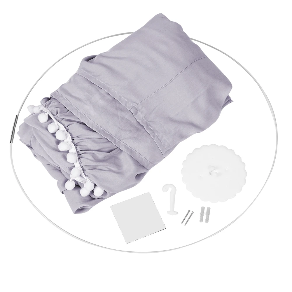 Puseky Baby Kids Round Dome Bed Canopy Mosquito Netting Curtain Cover Home Bedroom Decoration