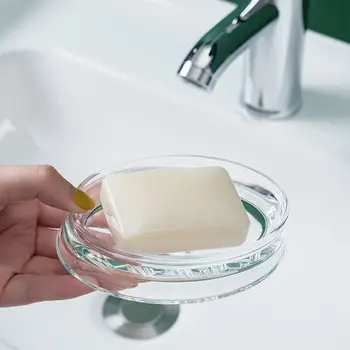 

Transparent Acrylic Soap Dish Holder Bathroom Shower Storage Support Plate Nordic Style Hotel Case Organizer