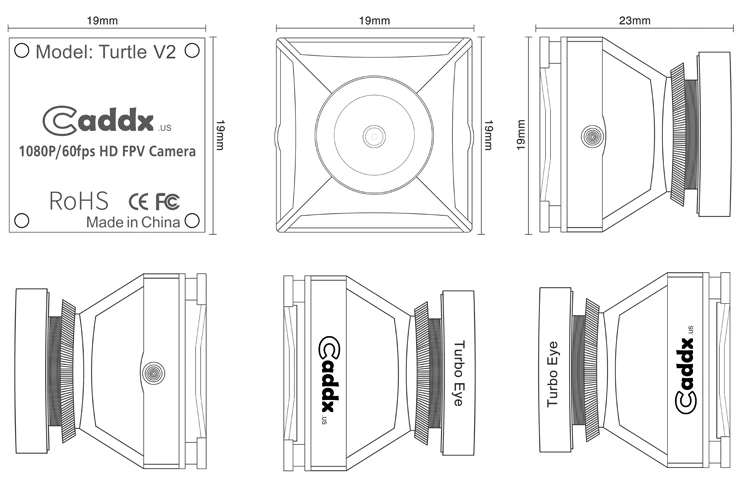 LeadingStar Caddx черепаха V2 1080 p 60fps FOV 155 grado Super WDR Mini HD CHARA FPV OSD микрофоно para Радиоуправляемый Дрон