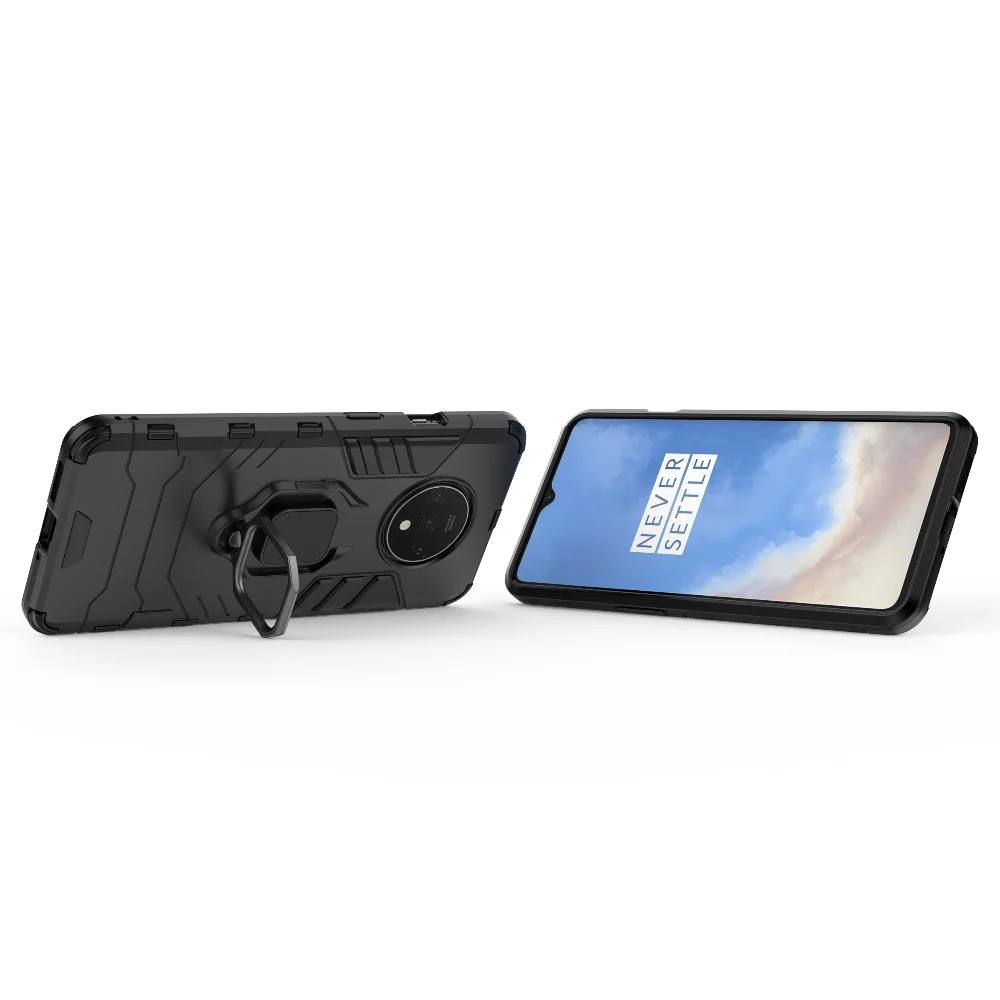Противоударный чехол для oneplus 7T 1+ 7T 6,5" чехол для телефона PC+ силиконовый чехол Железный человек с подставкой
