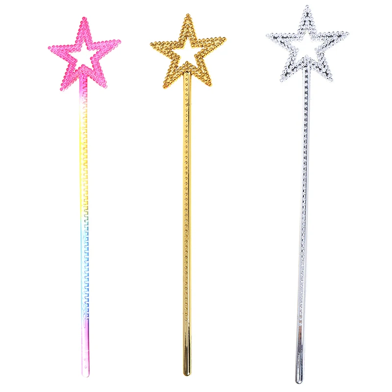 Hada de palo grande de plata para niñas, vestido de varita angular, regalo de Navidad