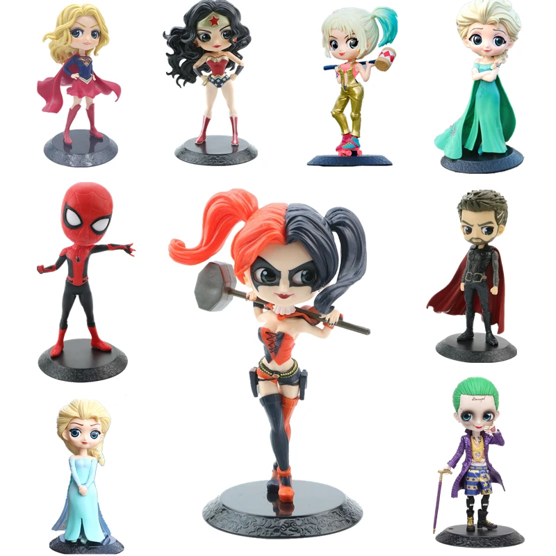 

Q Version Of Marvel Superhero Princess Aisha Ann, Harley Quinn And "Supergirl And Catwoman" Action Doll Home Decoration Gifts