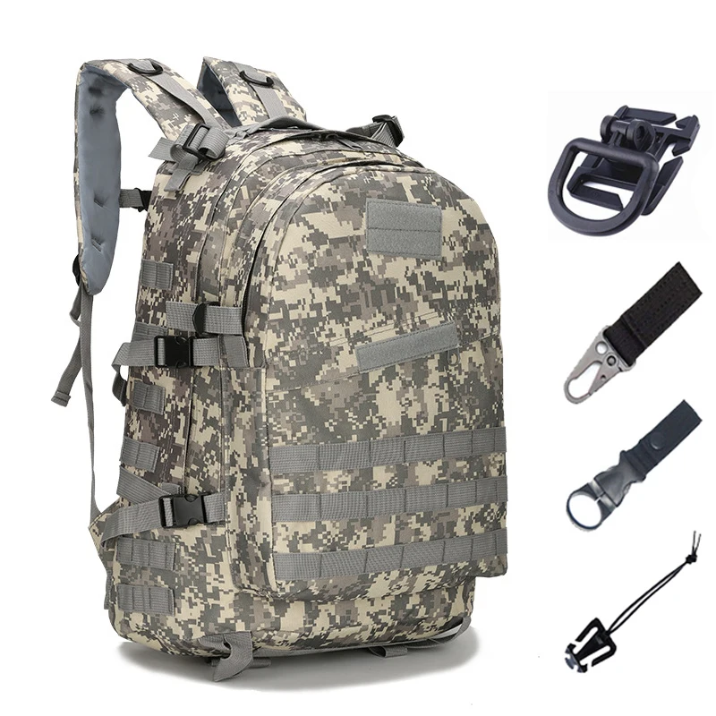 Армейская тактическая Сумка Molle, походная сумка, военные рюкзаки 40л, водонепроницаемый рюкзак, камуфляжный рюкзак, сумка для рыбалки и охоты - Цвет: Bag and hooks