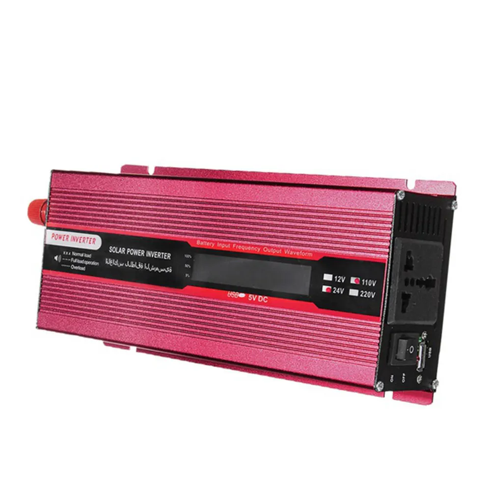 Vehemo 2000 Вт пик DC24V к AC110V авто Инвертор для автомобиля, инвертор портативный автомобильный адаптер алюминиевый сплав солнечной энергии инвертор