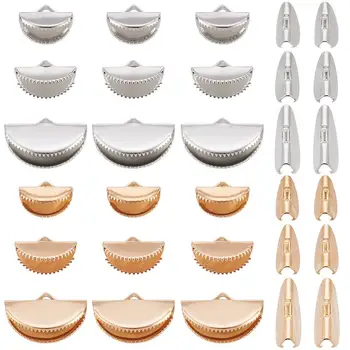 

Iron Ribbon Ends for Jewelry Making DIY Mixed Color 12.5x20x7mm, Hole: 2x3mm about 120pcs/box