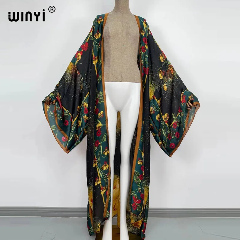 cardigan ponto cocktail sexy boho maxi feriado batwing manga quimono mujer