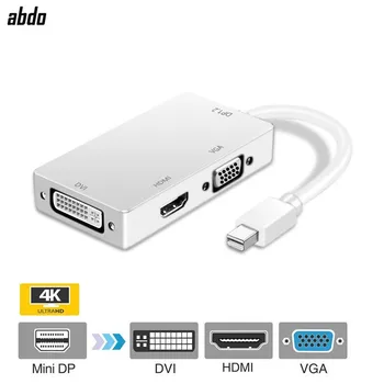 

3in1 Thunderbolt Mini DP to HDMI VGA DVI 4K*2K HD Video Connector For MacBook Air 2020 Laptop Projector MIniDP Connect DVI/VGA