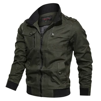 

2020 Spring and Autumn Men's Bomber Jacket Casual Plus Size Male Military Cotton Pilot Coat Army Men Cargo Flight