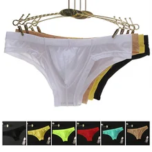 Сексуальное нижнее белье, трусы для мужчин, бесшовные, новинка, ледяной шелк, ультра-тонкие, прозрачные, для мужчин, s, сексуальные трусики с мешочком, бикини, Эротическое нижнее белье, бандаж