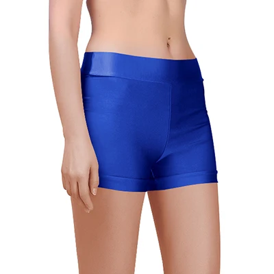 royal blue Женские обтягивающие танцевальные шорты со средней талией, белые, лайкра, спандекс, Капри для тренировок, гимнастики, женские шорты для фитнеса, Одежда для танцев - Цвет: royal blue