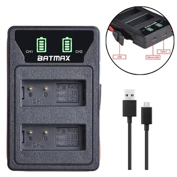 

Batmax DMW-BLE9 DMW-BLG10 BLG10 BPDC15 LED Dual USB Charger with Type C Port for Panasonic LUMIX GF5 GF6 GX7 LX100 GX80 GX85