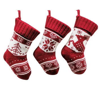 

3 Pieces Cute Santa Socks, Christmas Tree, Snowflakes, Elk, Stockings, Christmas Candy, Gift Bags, Christmas Sacks