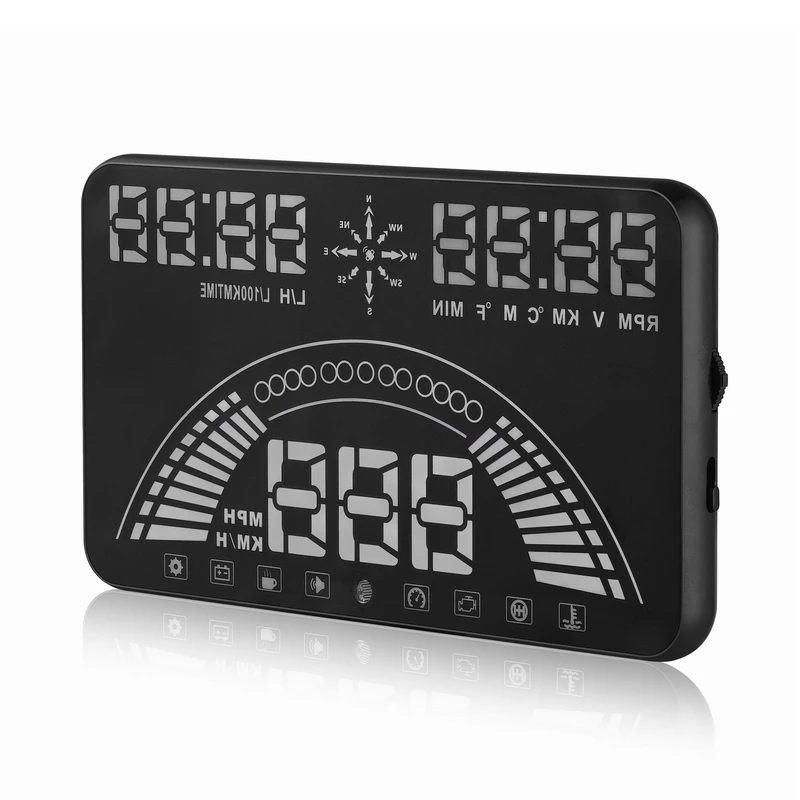 HUD S7 5,8 ''дюймовый автомобильный дисплей OBD2+ gps Две системы автомобильный интерфейс измеритель скорости детектор превышения скорости оповещение светодиодный сигнал тревоги