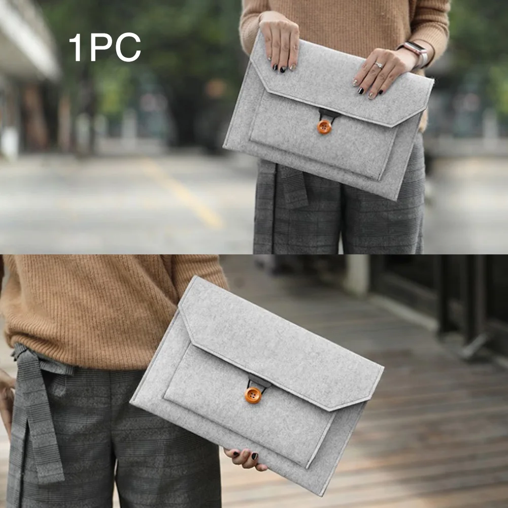 

Computer With Pocket Protective Case Large Capacity Felt Storage Laptop Sleeve Bag Pouch Lightweight Slim Portable For MacBook