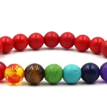 8 мм ygr3 mulitcolor Радуга эластичный камень из натуральной лавы бусины агат оникс браслет Будда красный киноварь ювелирные изделия