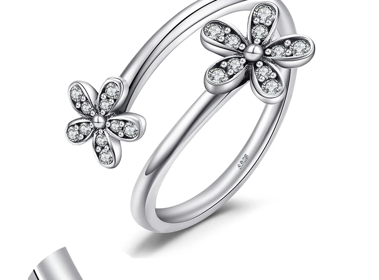 Jewelrypalace стерлингового серебра 925 мерцающий ромашки кубического циркония Открытое кольцо подарок кольца для дам Лидер продаж кольца для мамы