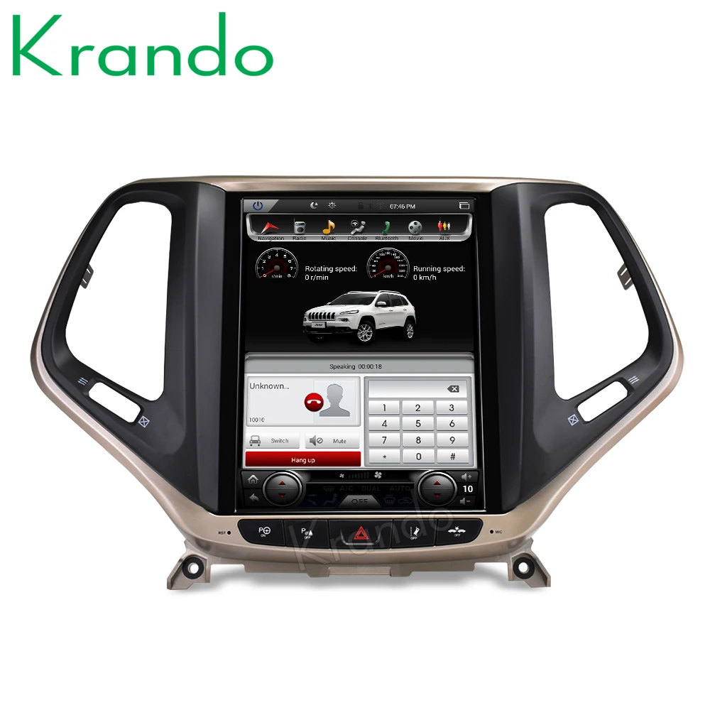 Krando Android 8,1 10," Tesla вертикальный автомобильный проигрыватель с радио и GPS для Jeep Cherokee+ навигационная мультимедийная система wifi