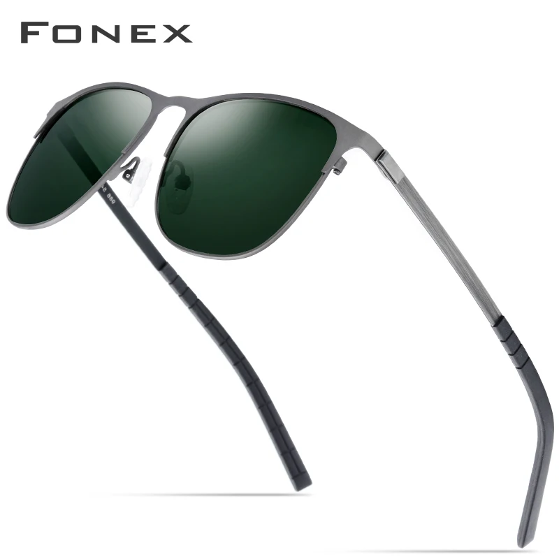 Поляризационные солнцезащитные очки из FONEX сплава, мужские брендовые дизайнерские солнцезащитные очки, новинка, для вождения, спорта, для улицы, без винтов, солнцезащитные очки для женщин, UV400 986