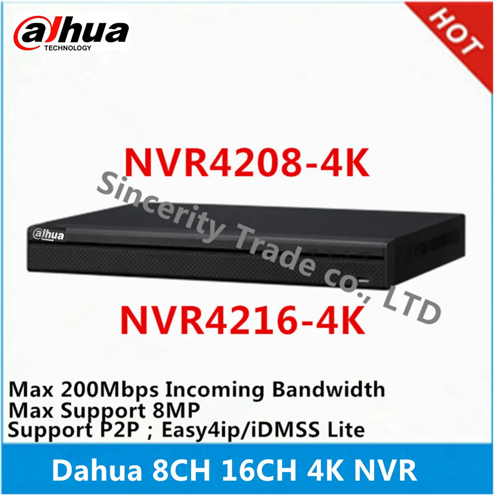 Dahua 4K NVR NVR4208-4KS2 8CH NVR4216-4KS2 16CH NVR4232-4KS2 32CH без PoE портов сетевой видеорегистратор