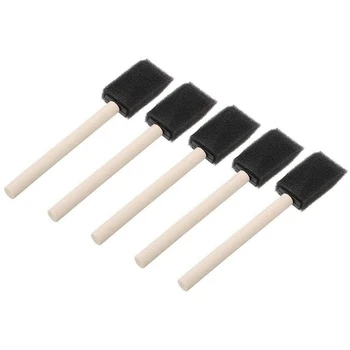 

50Pcs Sponge Painting Brushes Foam Sponge Wood Handle Paint Brush Set for Childrens Drawing Graffiti Tools