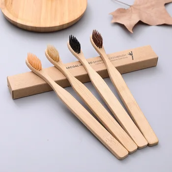 

1pcs Eco Friendly Bamboo Toothbrush Wooden Tooth Brush Soft Bristle Tip Charcoal for Adults Oral Care Travel Toothbrush 4Colors
