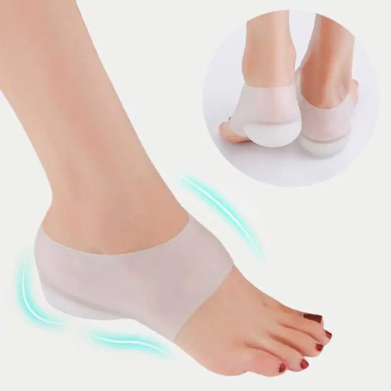 Par de Silicone Altura Crescente Almofada Calcanhar Palmilha Solas Unisex Meias Invisíveis 1