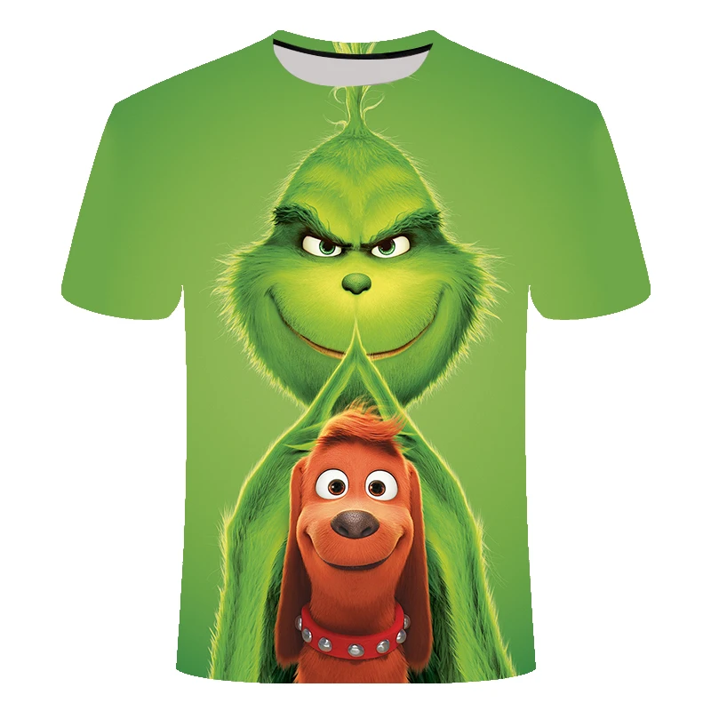 Лето Новая мужская мода футболка grinch аниме футболка Хэллоуин/Рождество зеленая фигура футболка Азиатский размер S-6XL