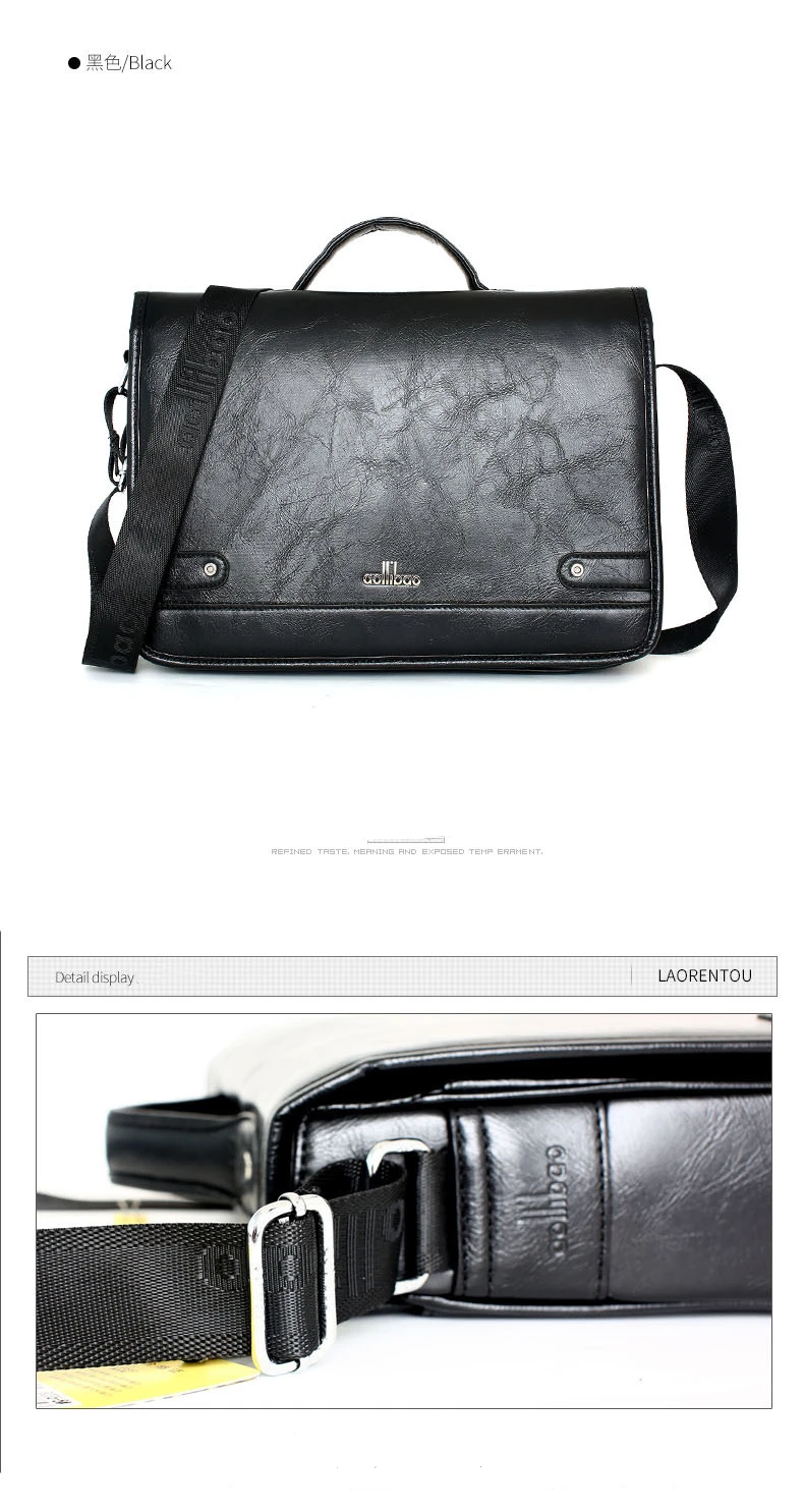 Laptop Briefcases Bag Mens Messenger Bag Leather Shoulder Crazy Horse Pu Brown Black Office Bags For Men Work Bags And Handbags