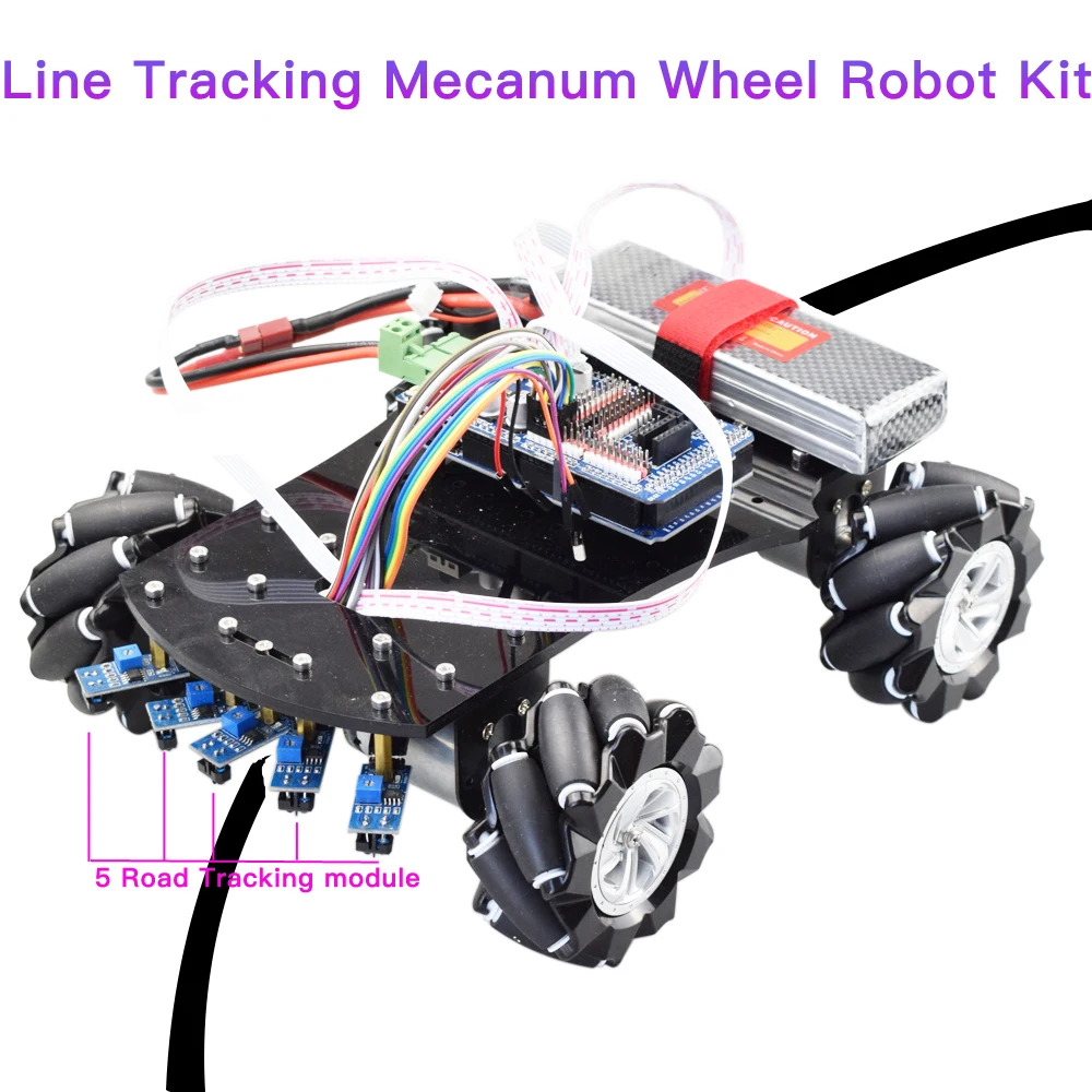 Monitoraggio Della Linea Smart Rc Mecanum Wheel Robot Car Omnidirezionale Per Arduino Con Motore Encoder 12V Progetto Fai Da Te Stelo